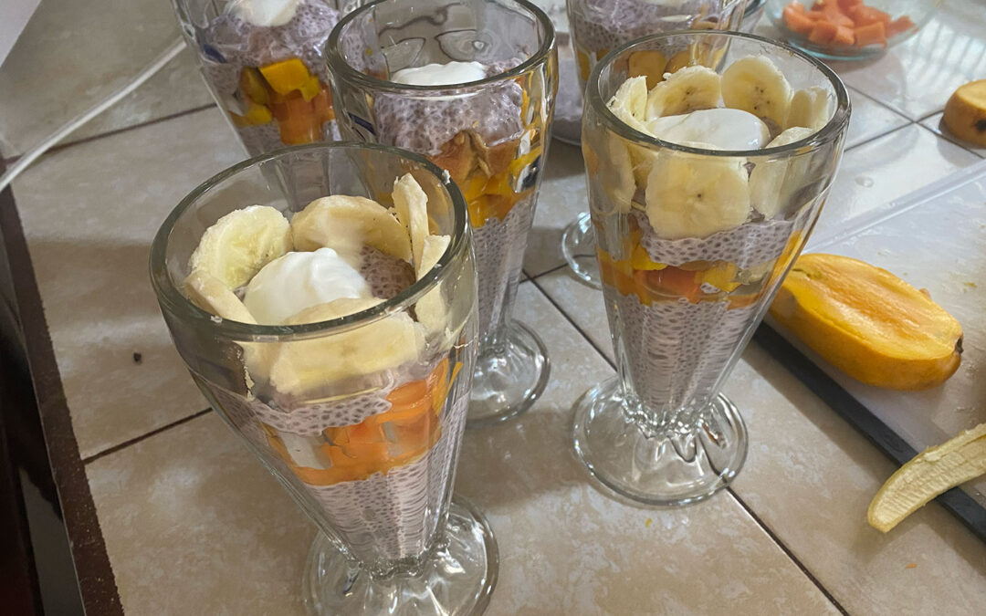 Chia pudding with mango makes a great breakfast dish